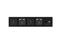 SRAN Elektrick� p�tiz�suvka MDNRJ45+TV + 230V 16A + 230V+2*USB 5V/2,1A v r�me�ku 420mm, plast �ern� - 520 K�