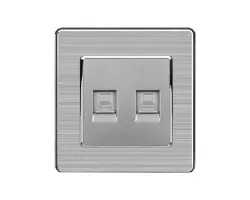 SRAN Z�suvka 2xRJ45 v r�me�ku nerez ocel - 80 K�