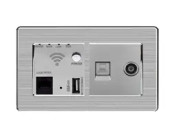  SRAN Z�suvka RJ45+TV + WiFi socket v r�me�ku, nerez ocel - 538 K�