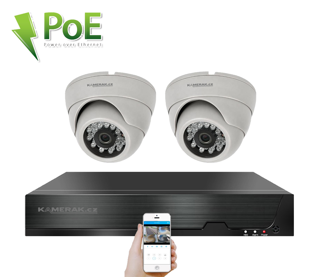 4K PoE IP 2 kamerov� set XM-202D 8MPx, CZ menu - 6390 K�