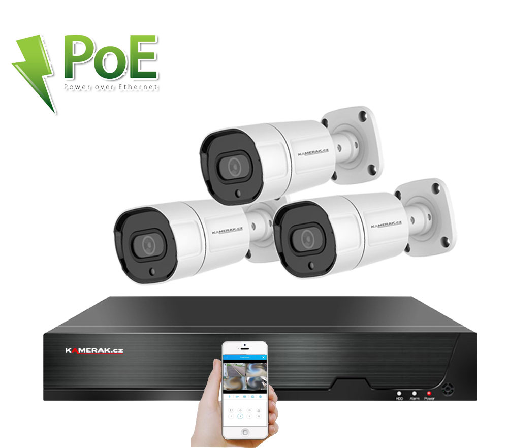 3 kamerový systém PoE IP XM-308B 4Mpx