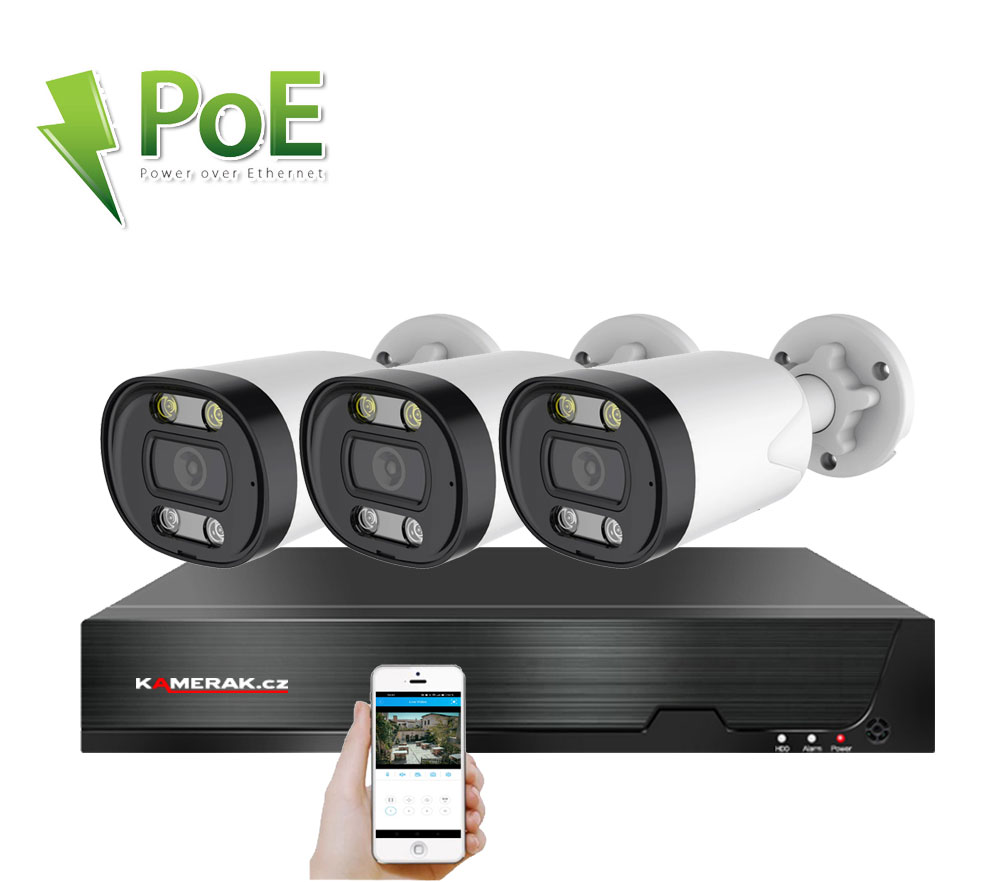 3 kamerov systm PoE IP XM-313D 8MPx 4K