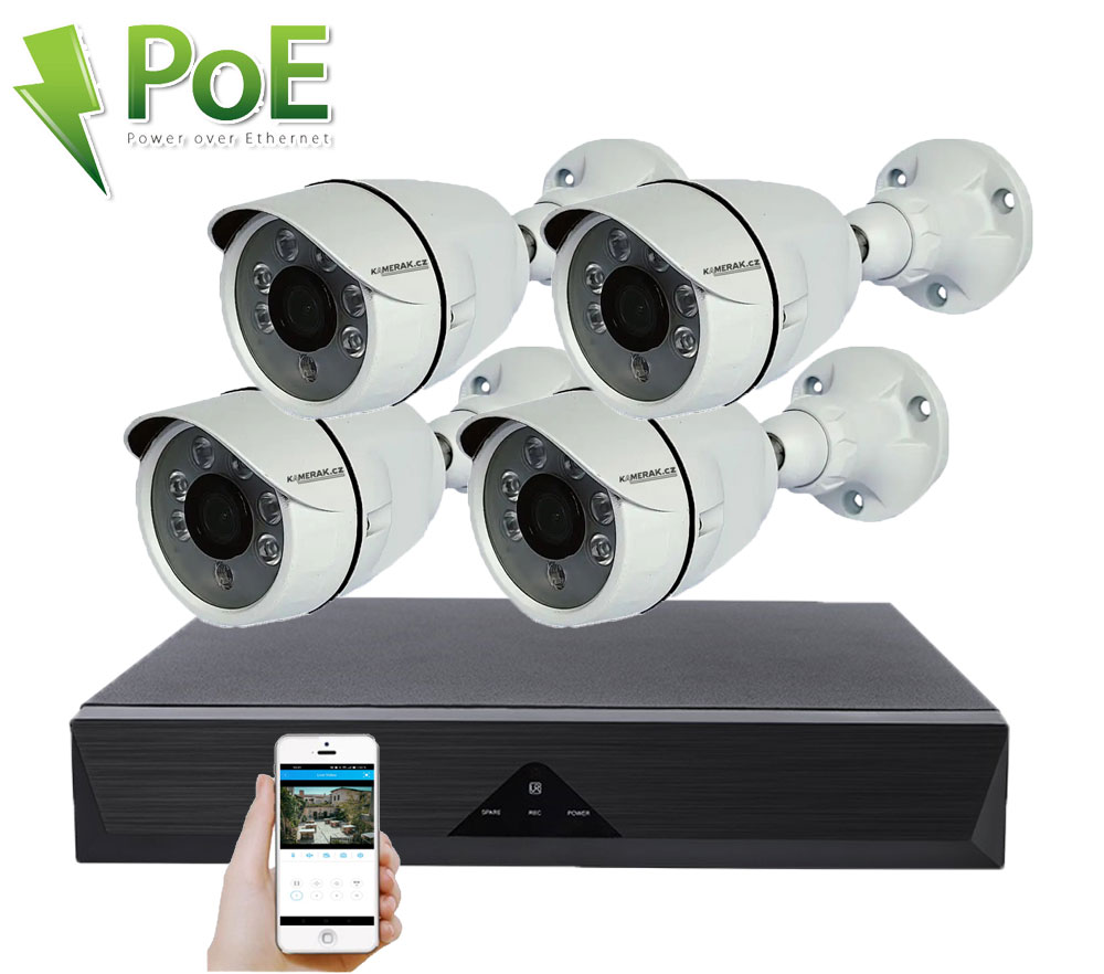 4 kamerový systém PoE IP XM-404A 3MPx