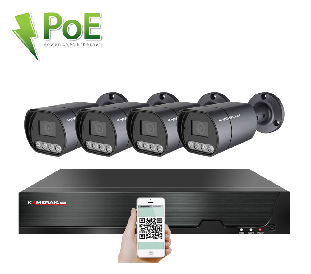 4 kamerový systém PoE IP  XM-410B 4MPx