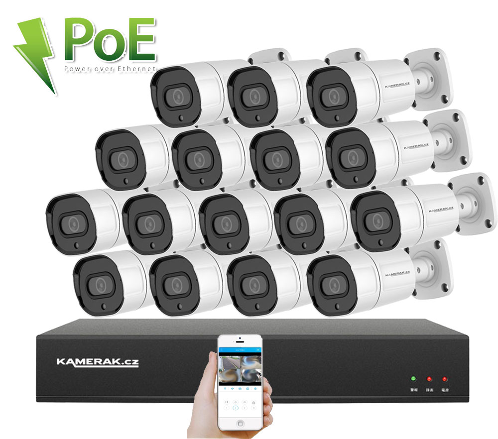 16 kamerový systém PoE IP XM-1608B 4MPx