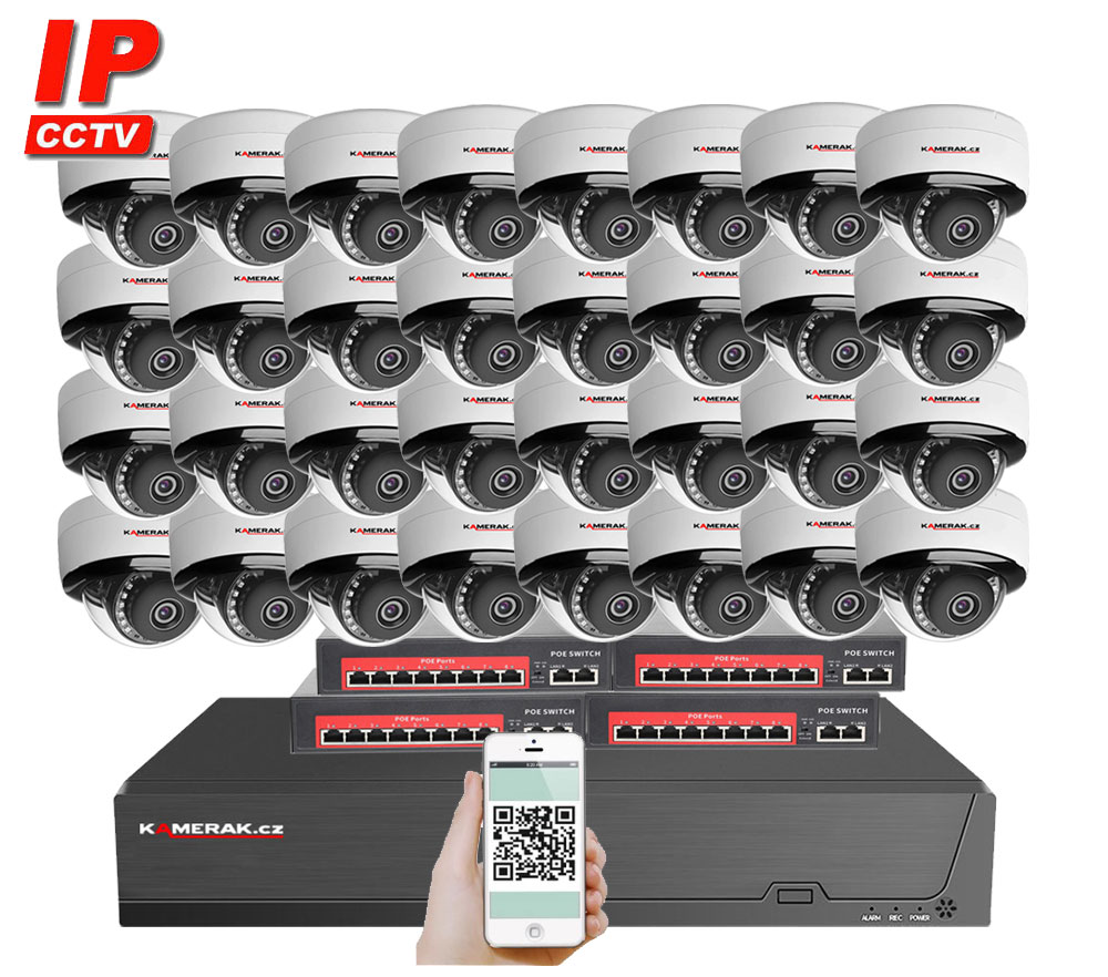 32 kamerový IP systém IP XM-3205B-Ext. 4MPx s externím PoE napájením