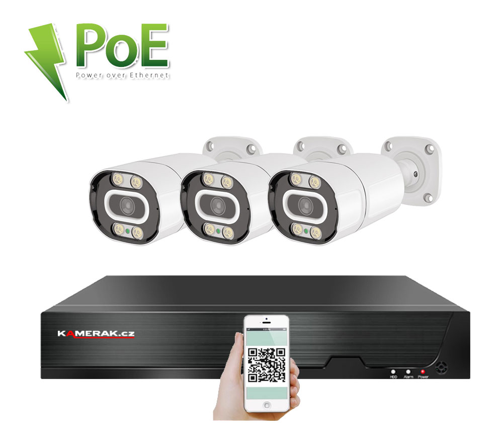 3 kamerový systém PoE IP XM-303B 4MPx
