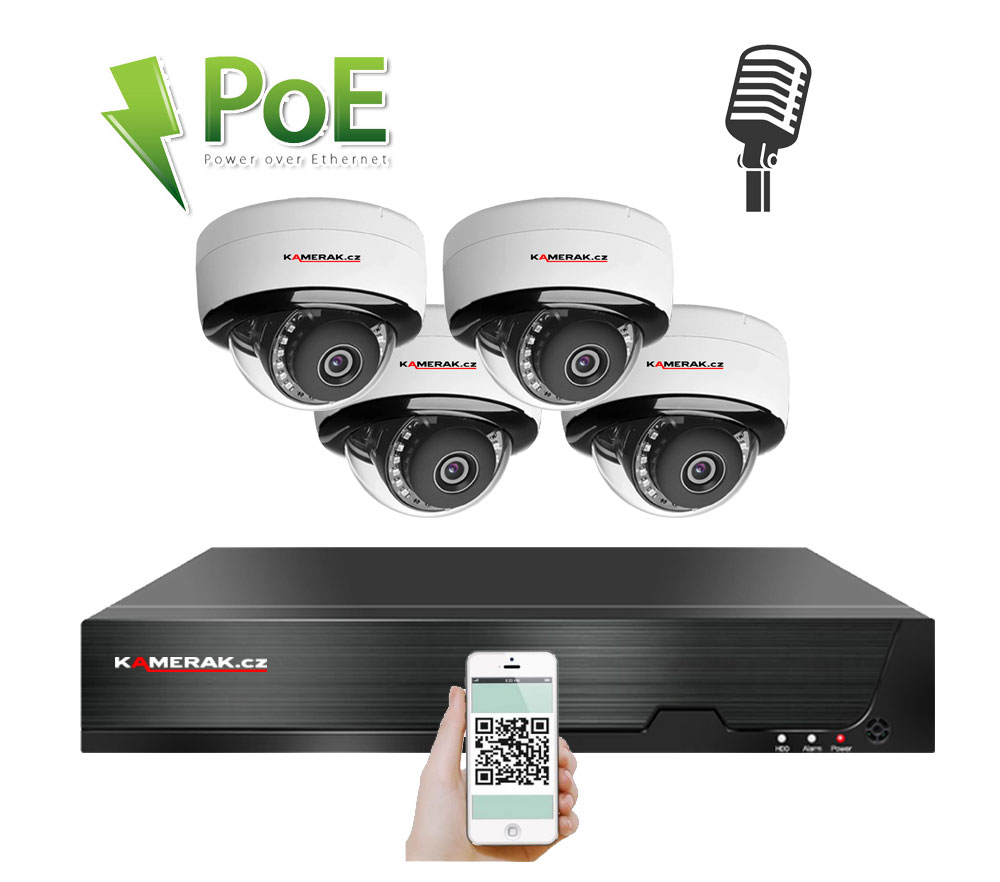 4 kamerový  systém PoE IP XM-405B 4MPx