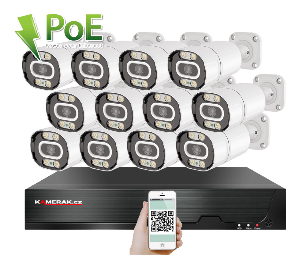12 kamerový systém PoE IP XM-1203B 4MPx