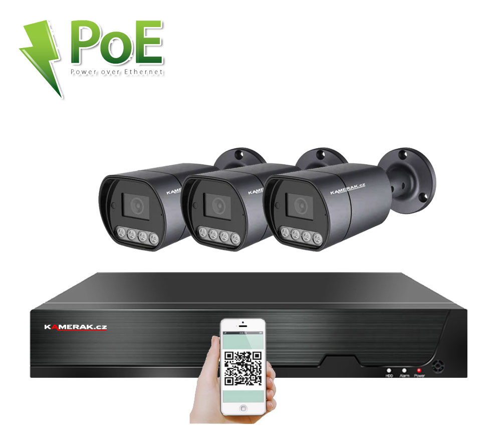 3 kamerov systm PoE IP XM-310D 8MPx 4K
