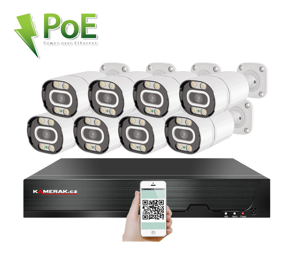 8 kamerový systém PoE IP XM-803B 4MPx