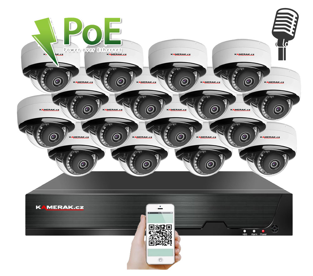 16 kamerový systém PoE IP XM-1605B 4MPx