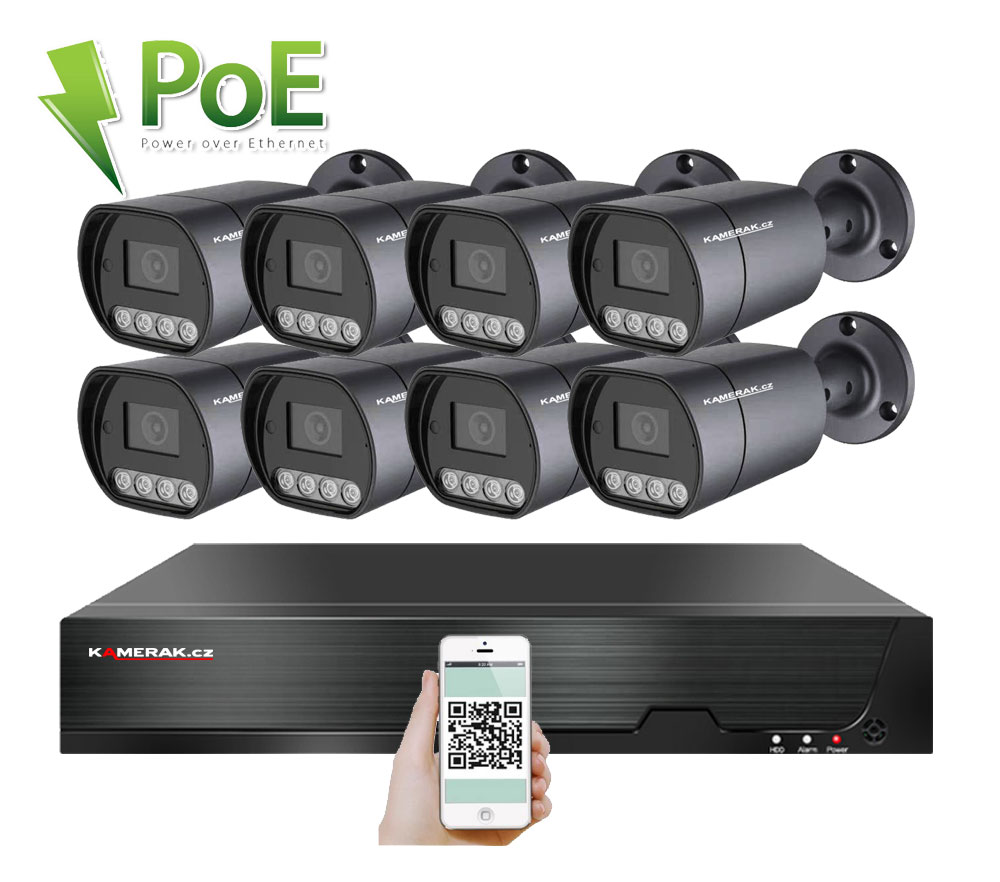 8 kamerový systém PoE IP XM-810D 8MPx