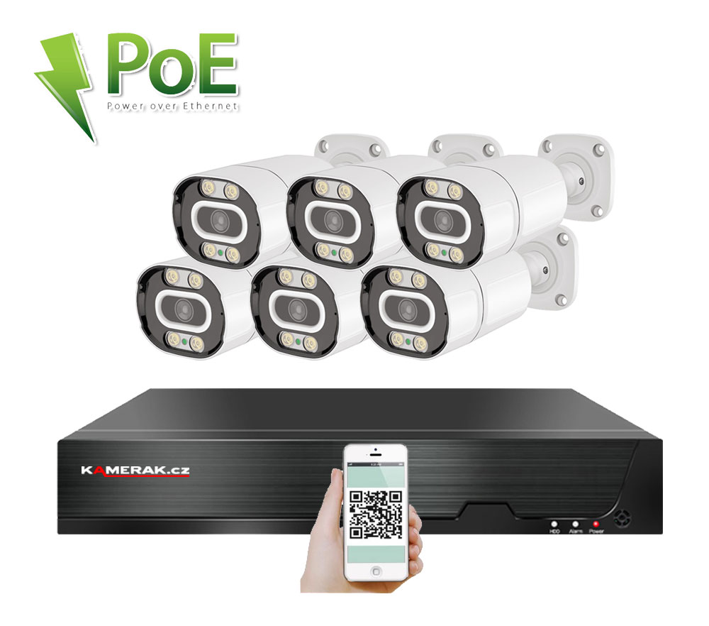 6 kamerový systém PoE IP XM-603B 4MPx