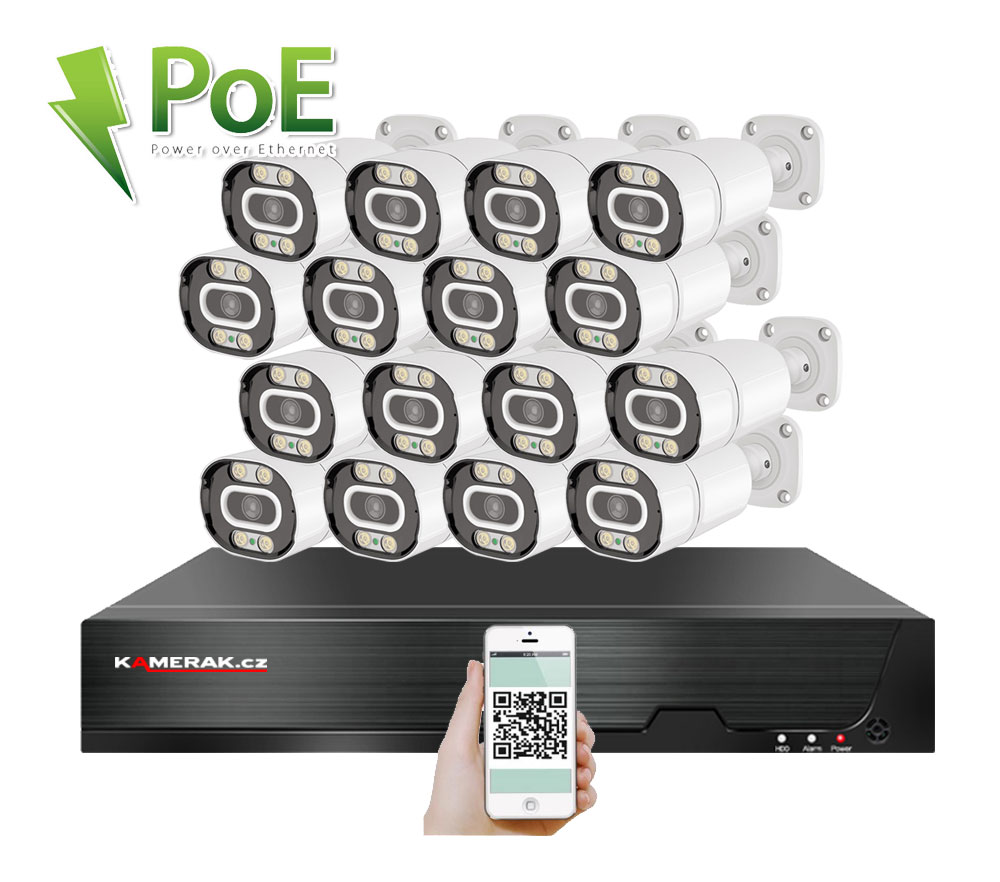 16 kamerový systém PoE IPXM-1603B 4MPx