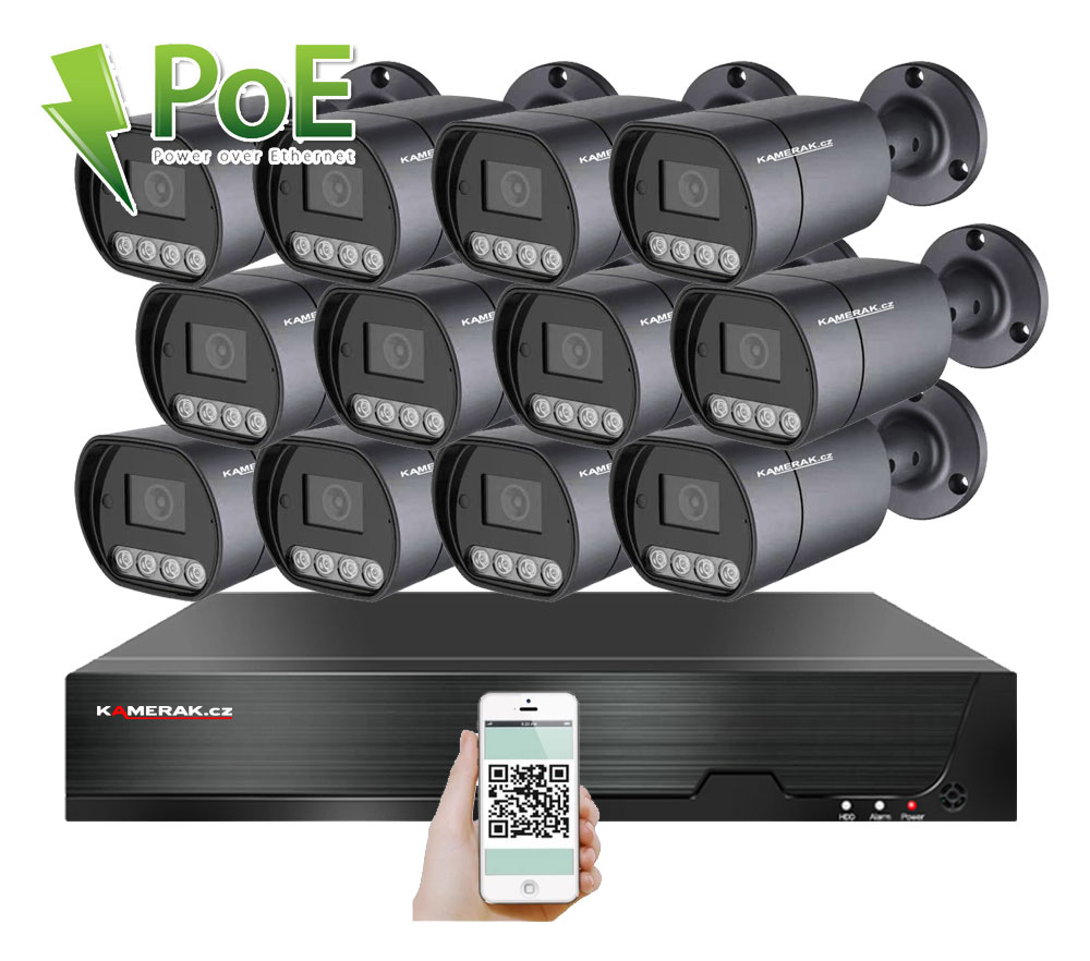 12 kamerový systém PoE IP XM-1210B 4MPx