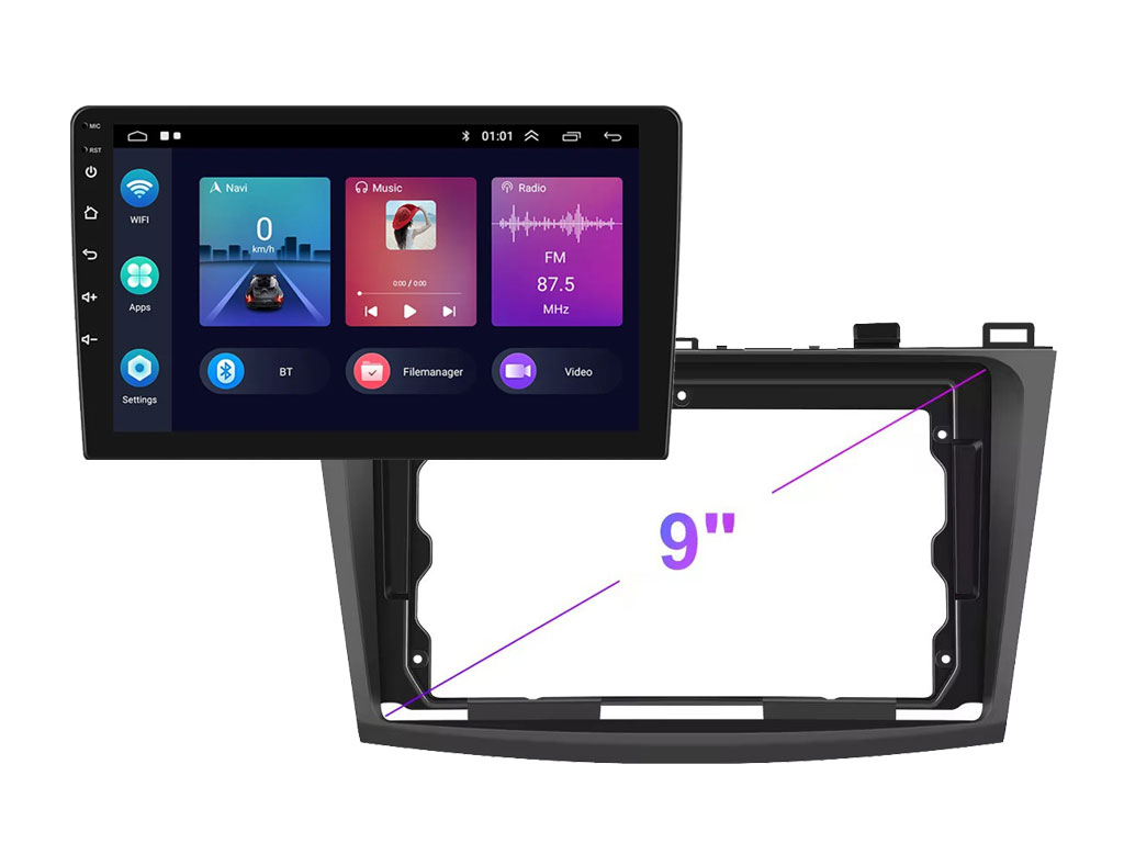 2DIN Autorádio 9" LCD A3018 Android 11 s rámečkem  A7190 pro Mazda 3 (2009-2013