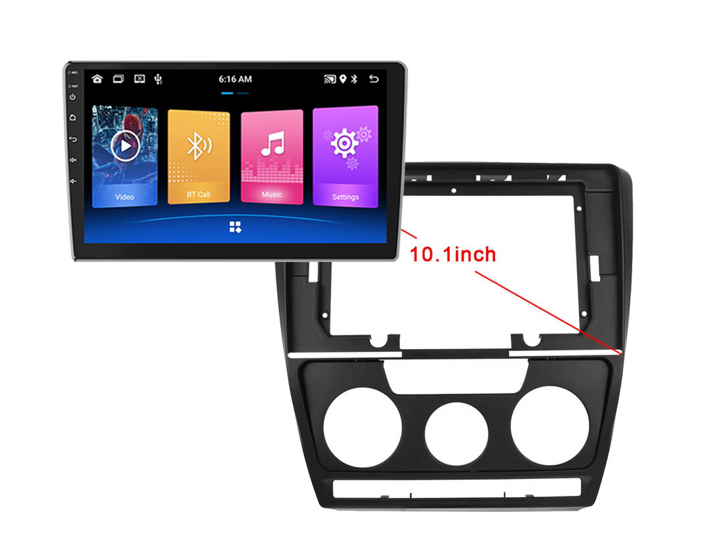 2DIN Autorádio 10" LCD A2752 Android 10 s rámečkem A7783 pro Škoda Octavia 2004-2014 black