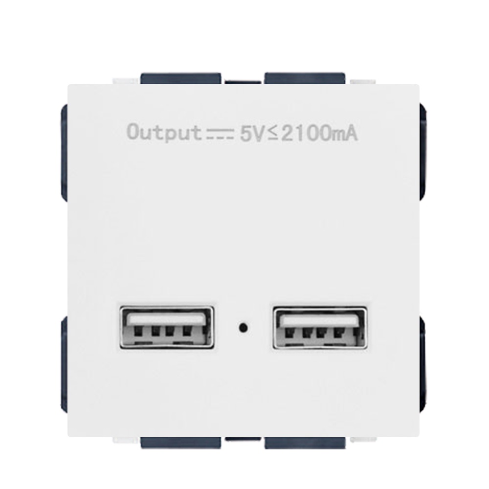 Modul zásuvka  2x USB 5V/2,1A bílá