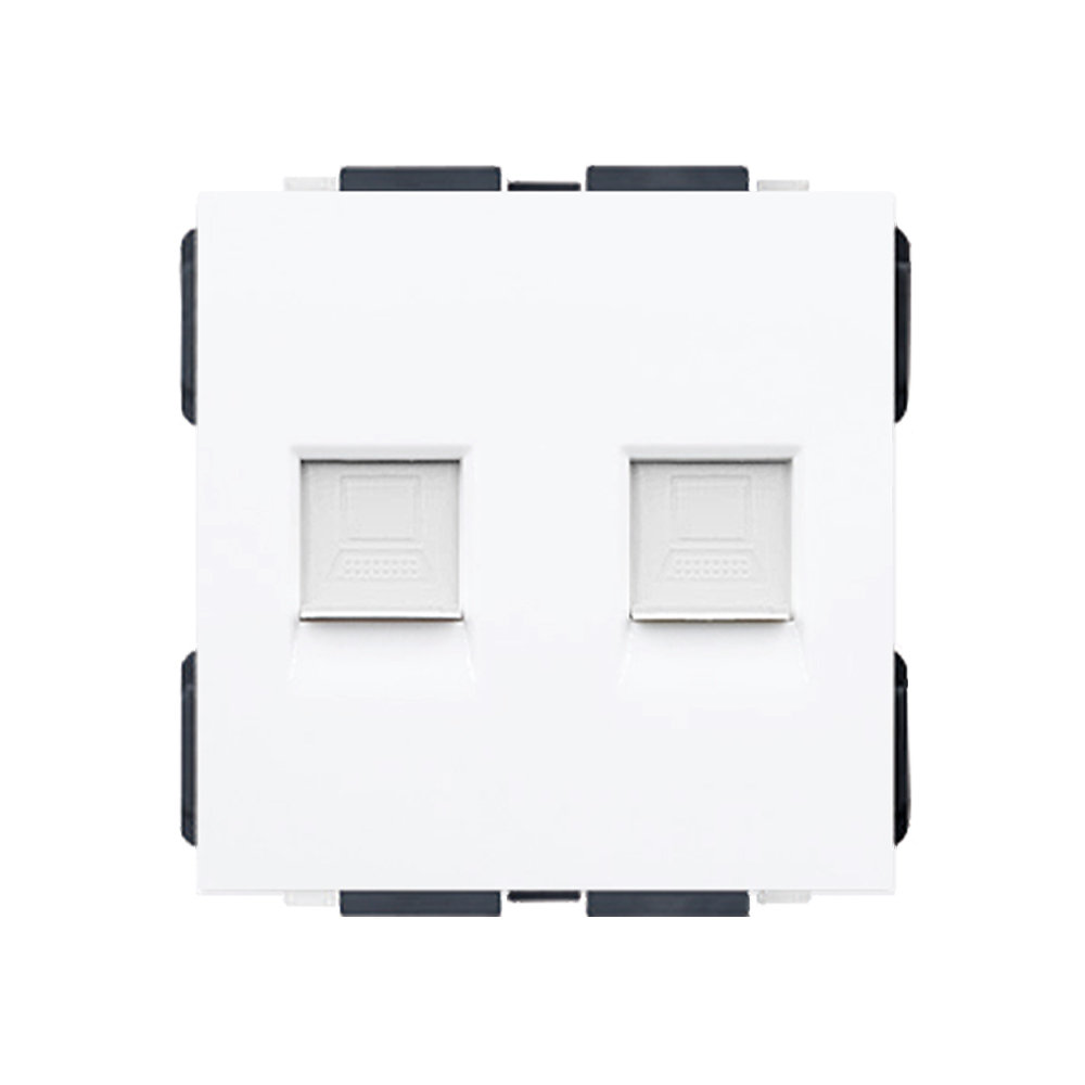 Modul zásuvka 2xRJ45 plast bílý