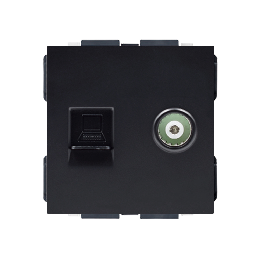 Modul MDNRJ45+TV Zsuvka RJ45+TV plast ern do rmeku