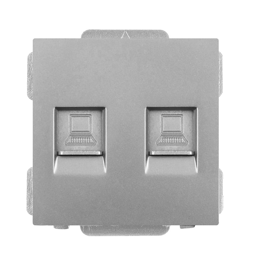 Modul MDN2RJ45 Zásuvka 2xRJ45 plast šedá do rámečku